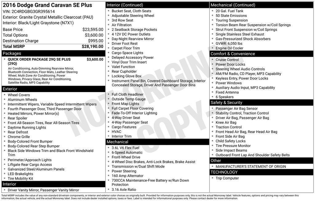 used 2016 Dodge Grand Caravan car, priced at $21,424