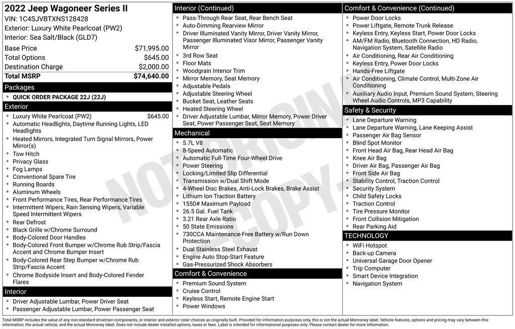 used 2022 Jeep Wagoneer car, priced at $39,900