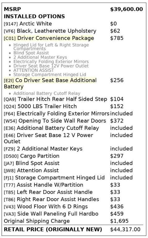 used 2022 Mercedes-Benz Sprinter 2500 car, priced at $27,999