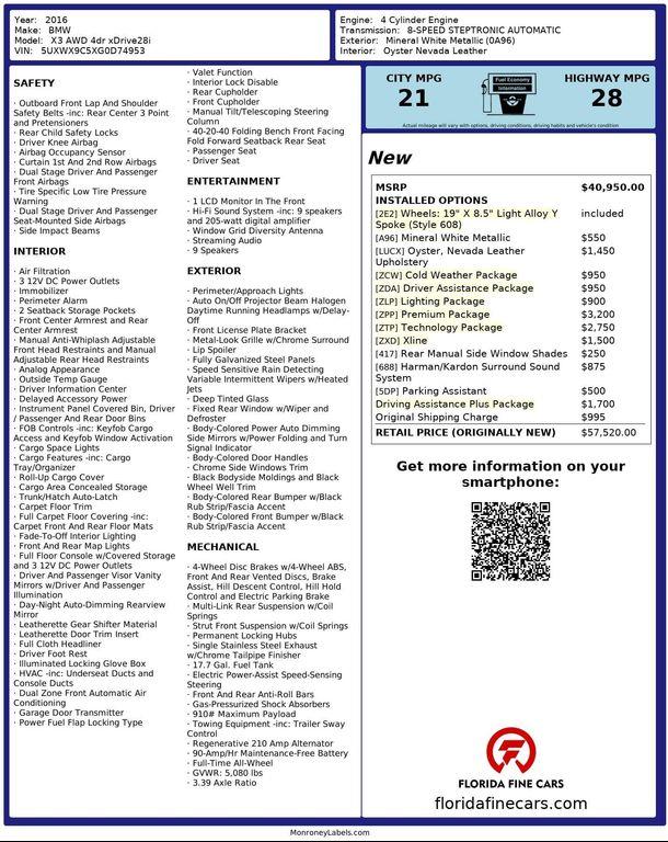 used 2016 BMW X3 car, priced at $10,499