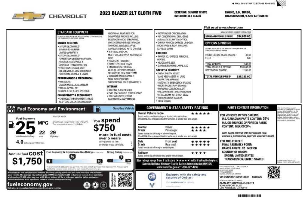 used 2023 Chevrolet Blazer car, priced at $20,499