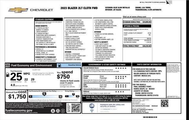 used 2023 Chevrolet Blazer car, priced at $19,299