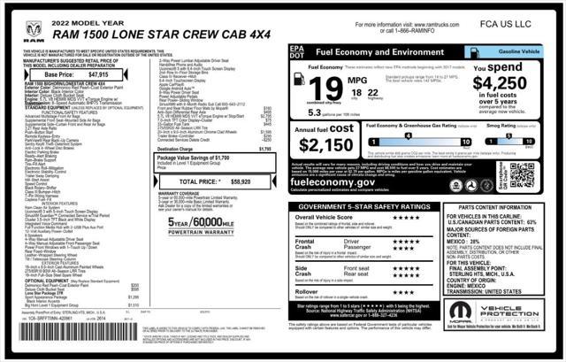 used 2022 Ram 1500 car, priced at $29,299