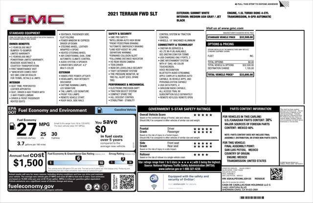 used 2021 GMC Terrain car, priced at $17,199