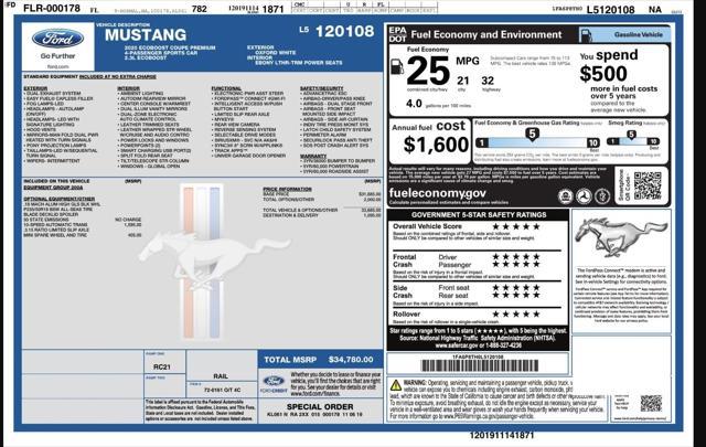 used 2020 Ford Mustang car, priced at $15,299
