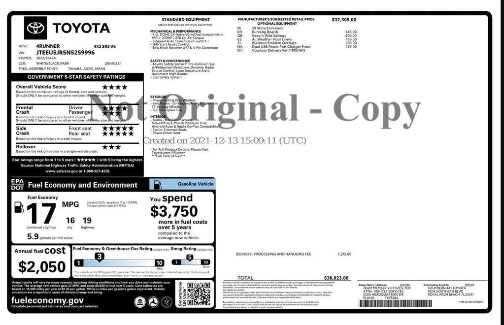 used 2022 Toyota 4Runner car, priced at $28,299