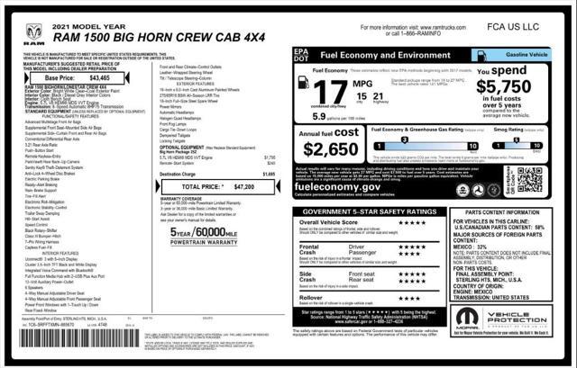 used 2021 Ram 1500 car, priced at $25,297