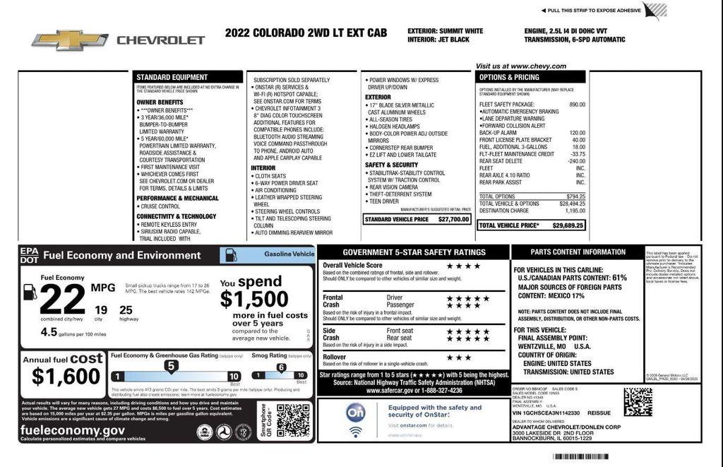 used 2022 Chevrolet Colorado car, priced at $14,499