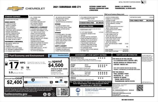 used 2021 Chevrolet Suburban car, priced at $41,998