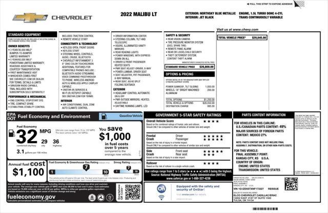 used 2022 Chevrolet Malibu car, priced at $13,999
