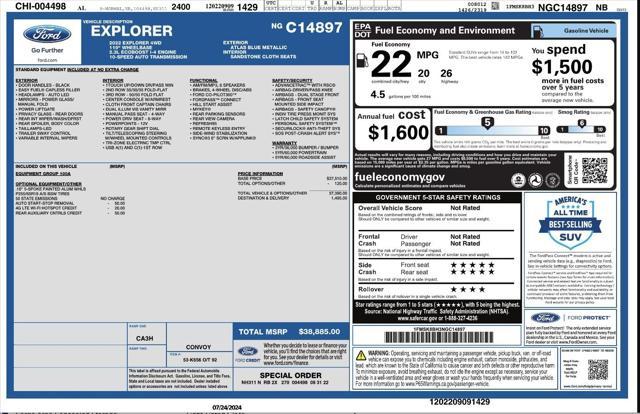 used 2022 Ford Explorer car, priced at $19,499