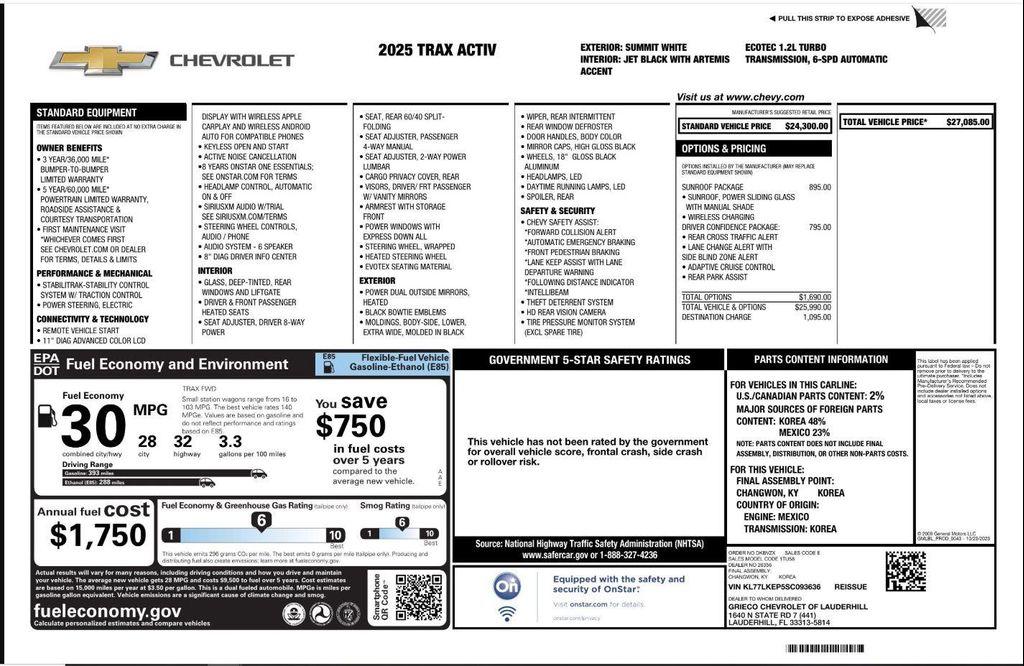used 2025 Chevrolet Trax car, priced at $21,499