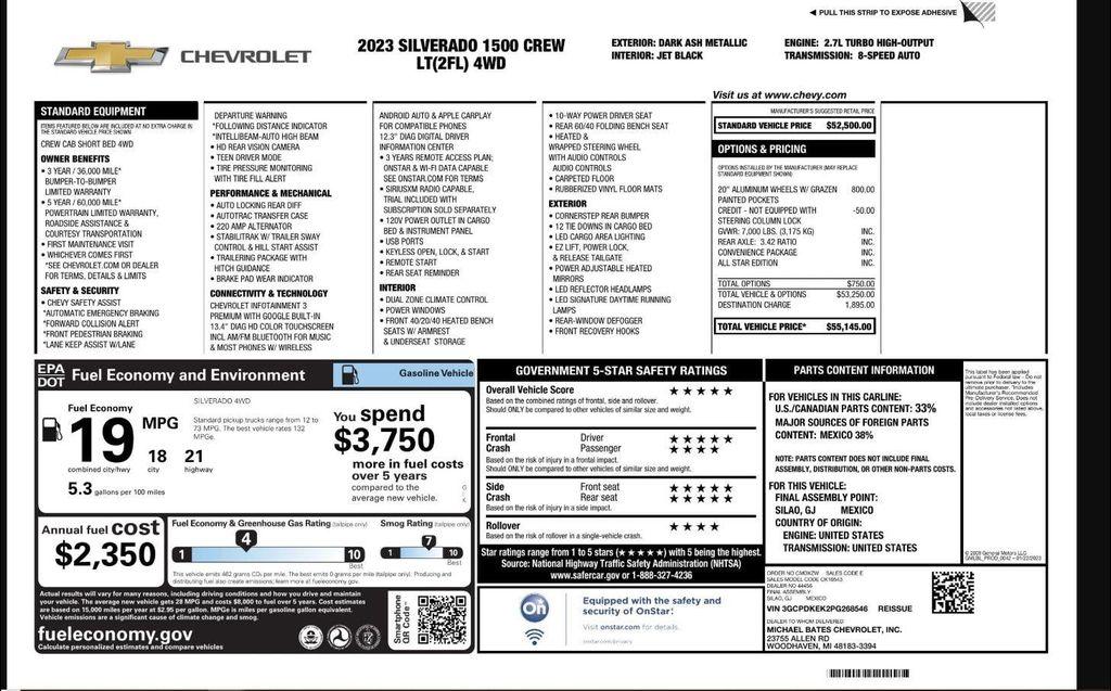 used 2023 Chevrolet Silverado 1500 car, priced at $35,499