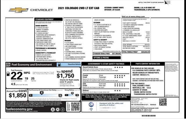used 2021 Chevrolet Colorado car, priced at $13,897