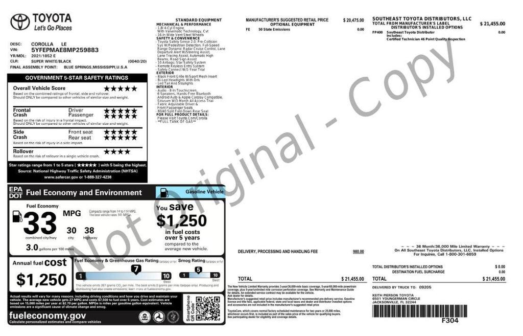 used 2021 Toyota Corolla car, priced at $15,499