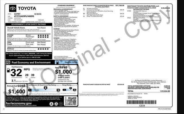 used 2023 Toyota Camry car, priced at $22,699