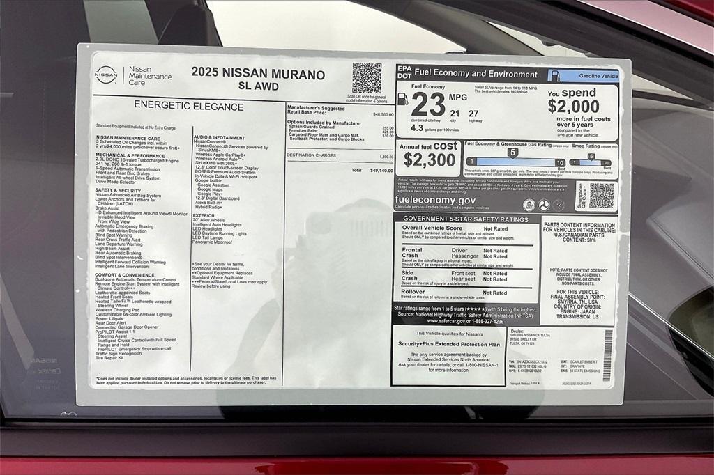 new 2025 Nissan Murano car, priced at $47,015