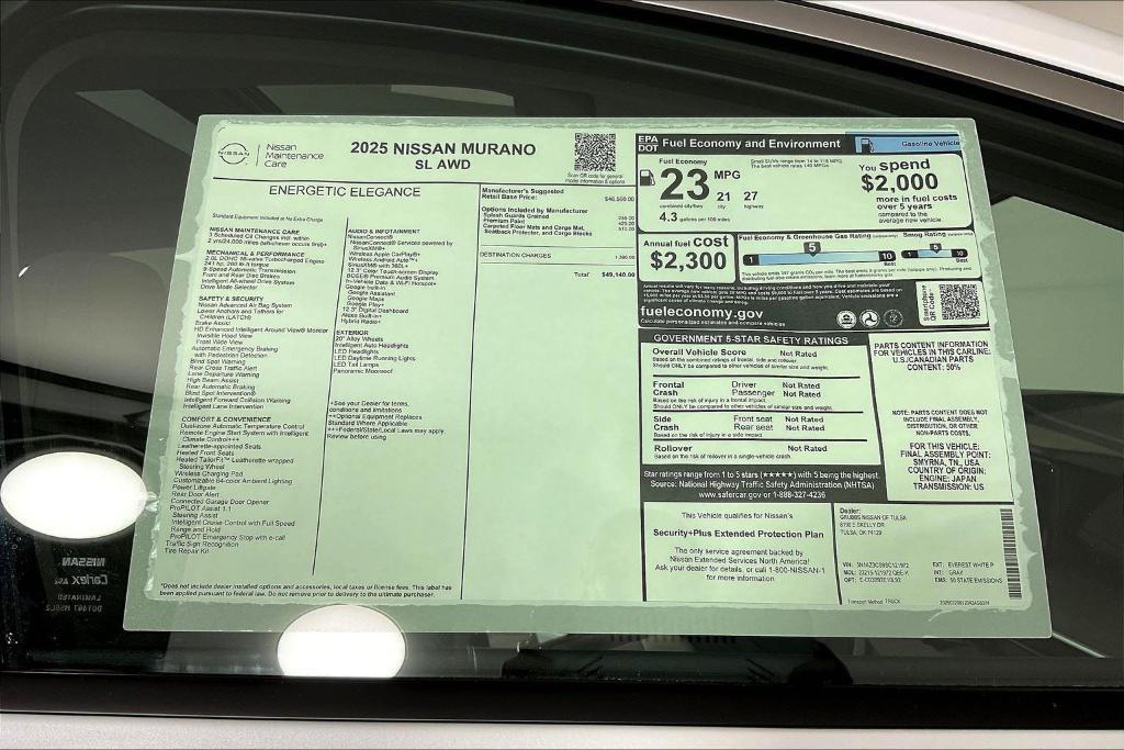 new 2025 Nissan Murano car, priced at $47,015