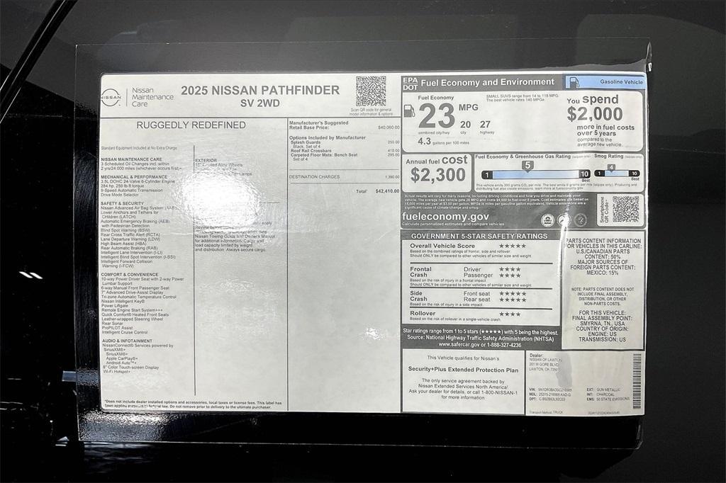 new 2025 Nissan Pathfinder car, priced at $38,912