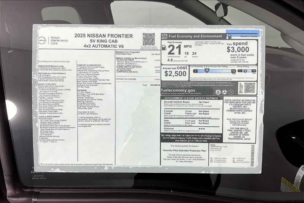 new 2025 Nissan Frontier car, priced at $36,055
