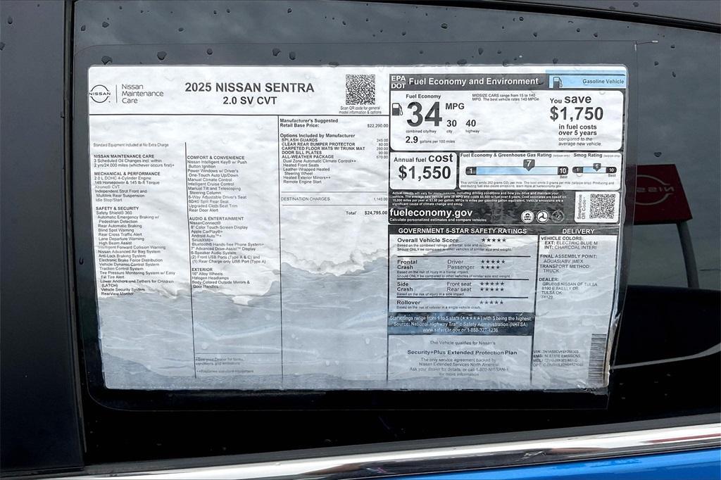 new 2025 Nissan Sentra car, priced at $22,813