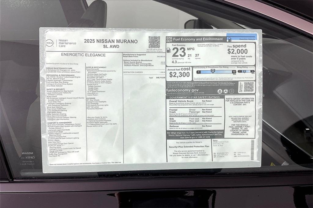 new 2025 Nissan Murano car, priced at $46,632