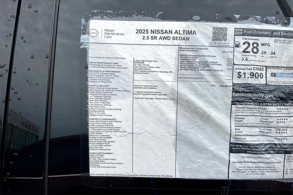 new 2025 Nissan Altima car, priced at $32,800