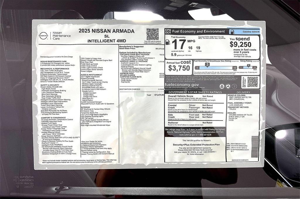 new 2025 Nissan Armada car, priced at $70,340