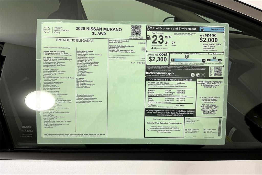 new 2025 Nissan Murano car, priced at $47,015
