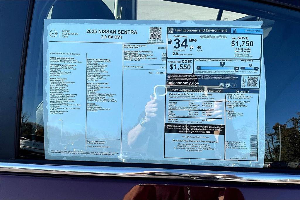 new 2025 Nissan Sentra car, priced at $23,428