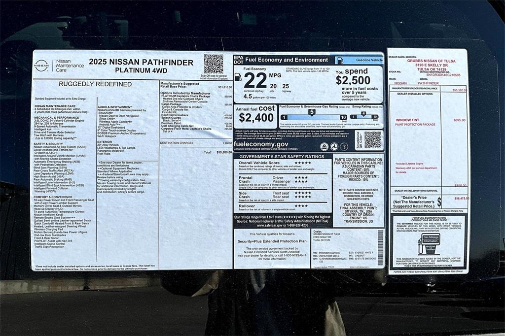 new 2025 Nissan Pathfinder car, priced at $52,585