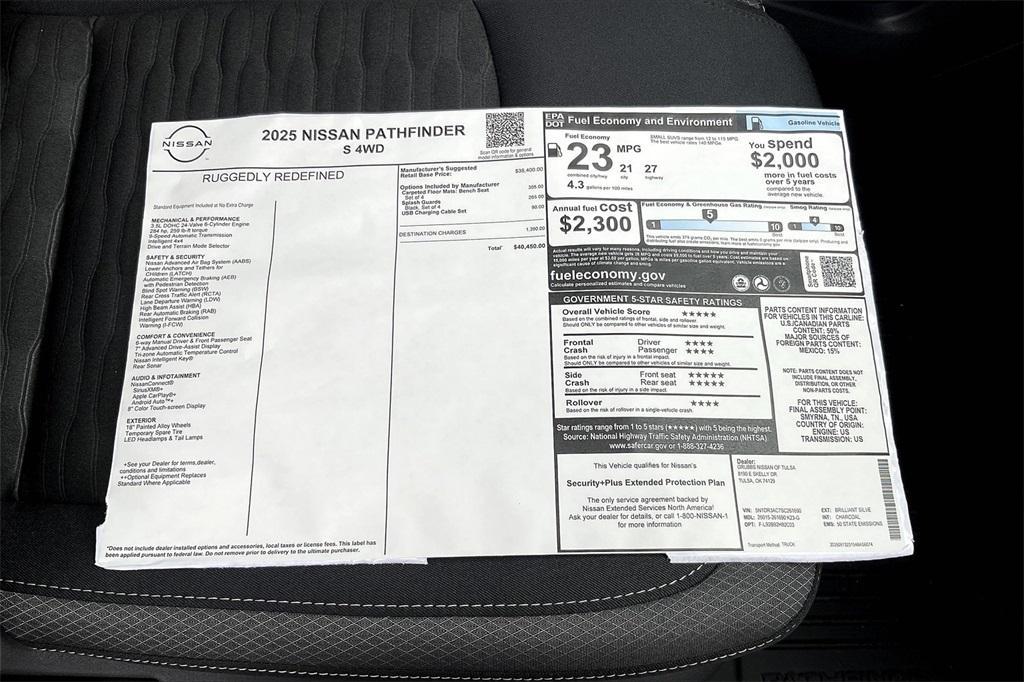 new 2025 Nissan Pathfinder car, priced at $40,450