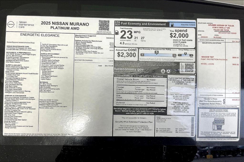 new 2025 Nissan Murano car, priced at $51,995