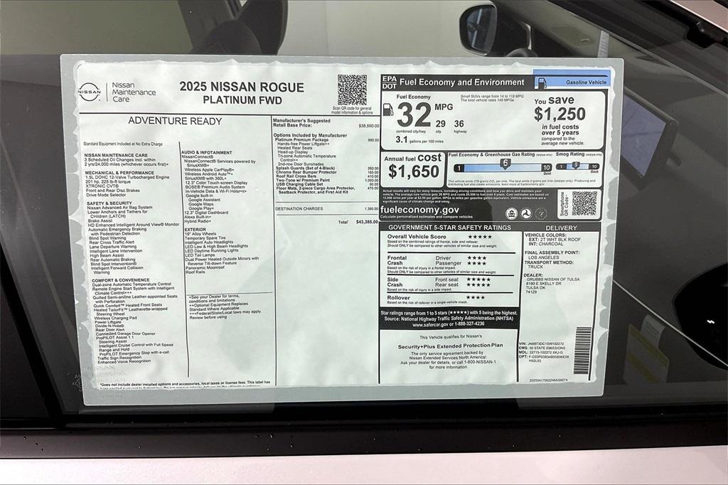 new 2025 Nissan Rogue car, priced at $42,930