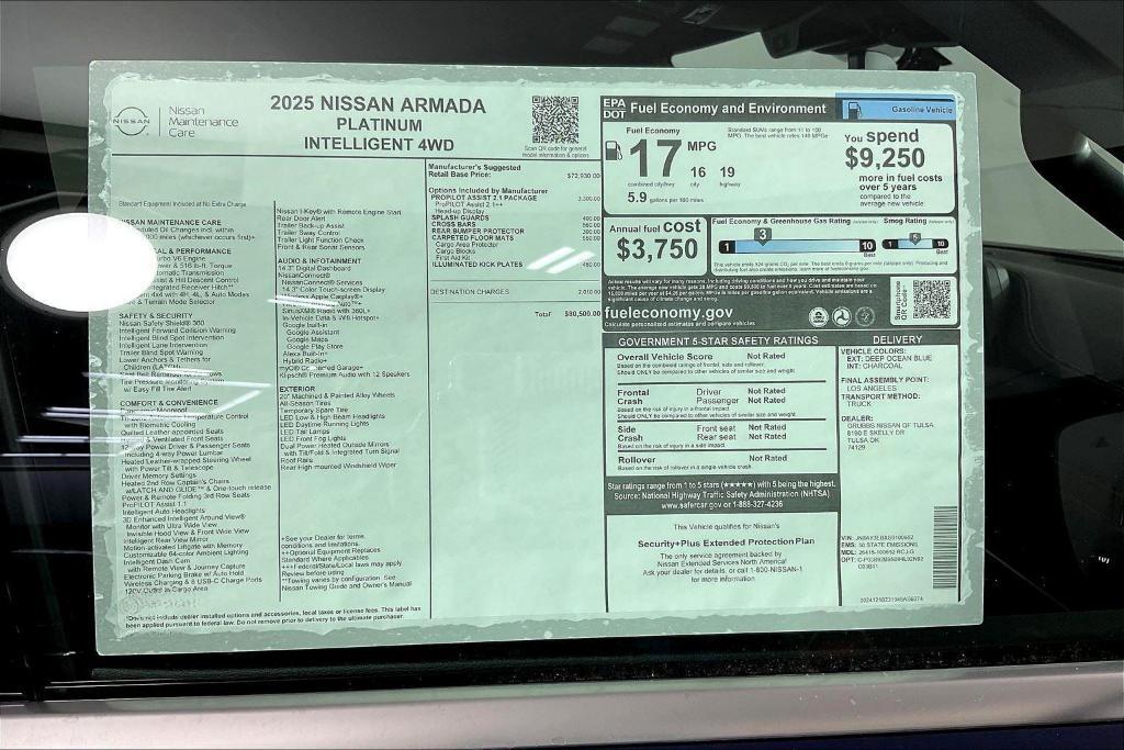 new 2025 Nissan Armada car, priced at $76,995