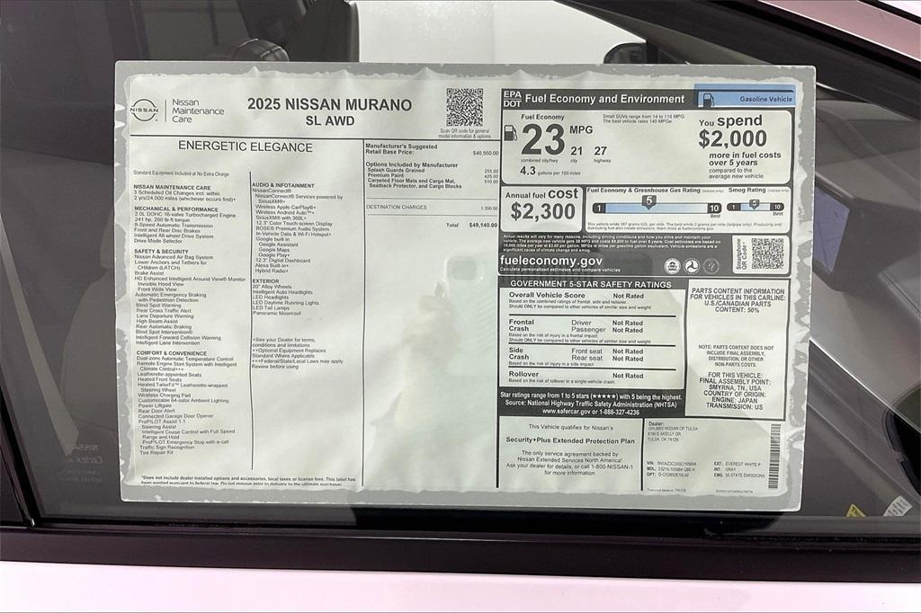 new 2025 Nissan Murano car, priced at $41,550