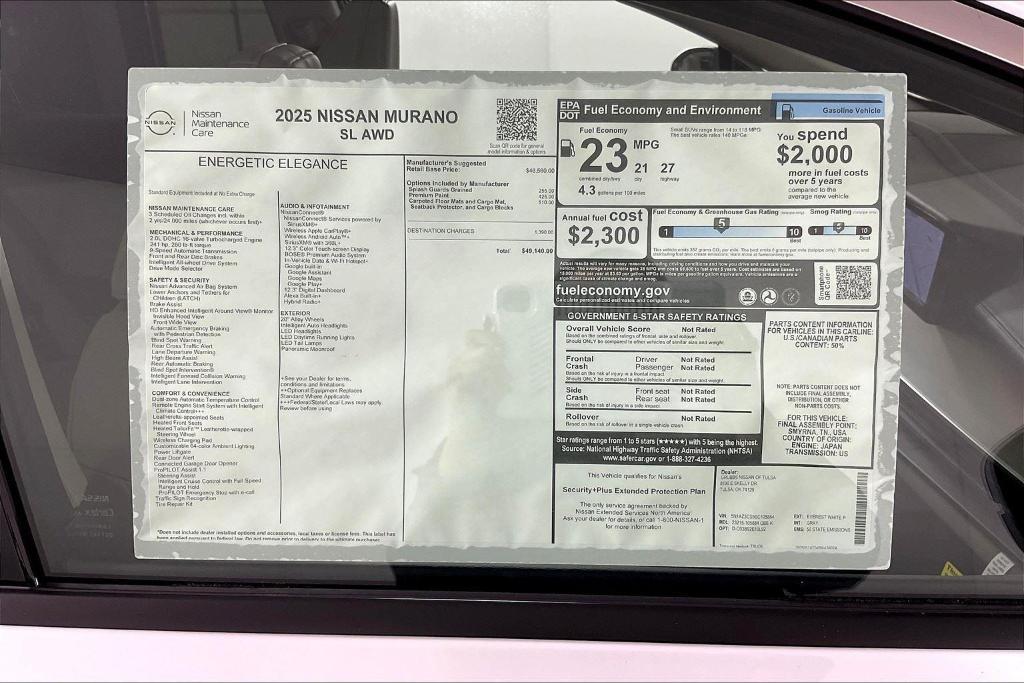 new 2025 Nissan Murano car, priced at $46,995