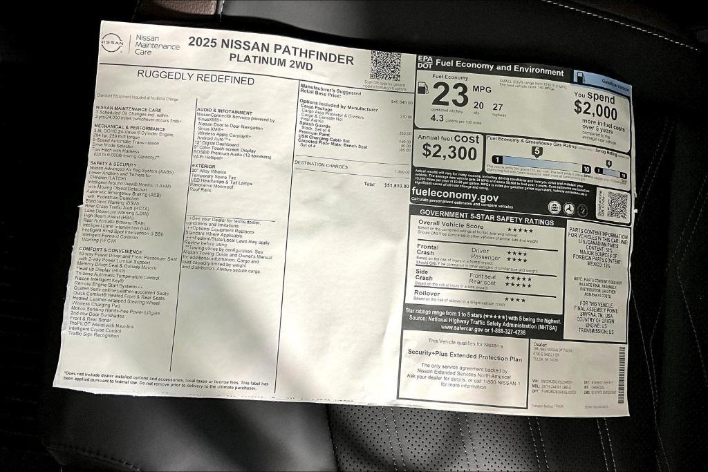 new 2025 Nissan Pathfinder car, priced at $49,995