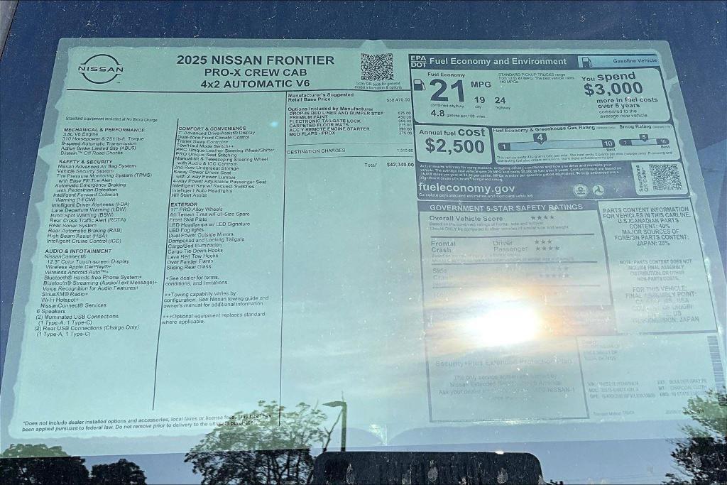 new 2025 Nissan Frontier car, priced at $37,312