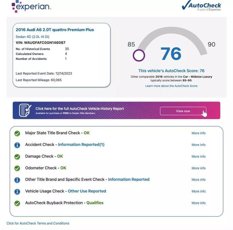 used 2016 Audi A6 car, priced at $13,000