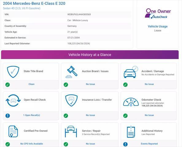 used 2004 Mercedes-Benz E-Class car, priced at $6,000