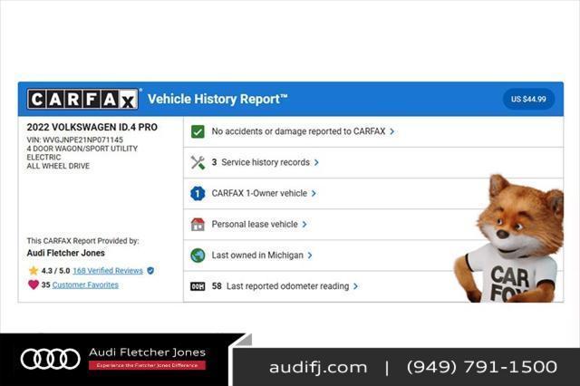 used 2022 Volkswagen ID.4 car, priced at $26,394