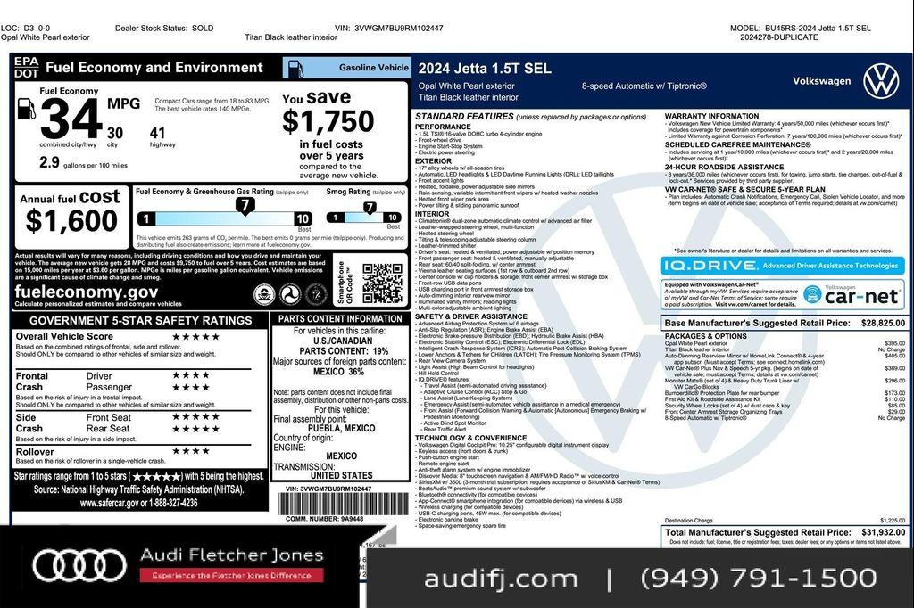 used 2024 Volkswagen Jetta car, priced at $24,893