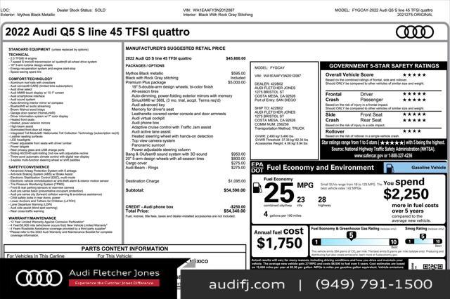 used 2022 Audi Q5 car, priced at $29,893