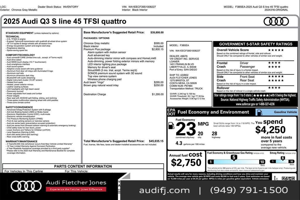 used 2025 Audi Q3 car, priced at $33,893