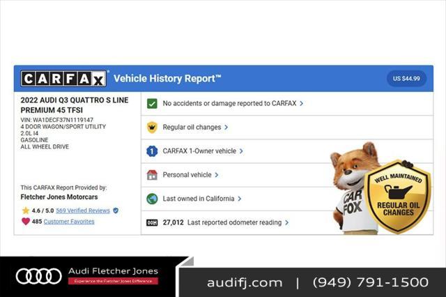 used 2022 Audi Q3 car, priced at $27,893