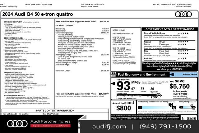used 2024 Audi Q4 e-tron car, priced at $33,893