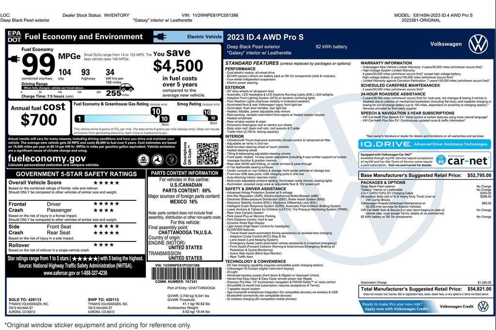used 2023 Volkswagen ID.4 car, priced at $24,893