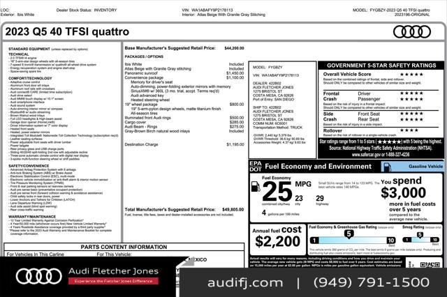 used 2023 Audi Q5 car, priced at $33,894