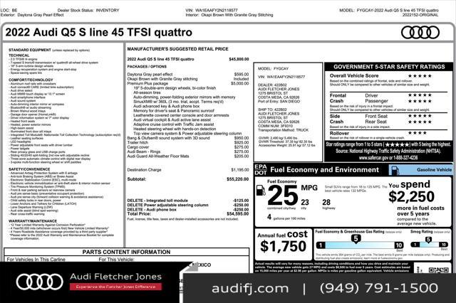 used 2022 Audi Q5 car, priced at $36,394
